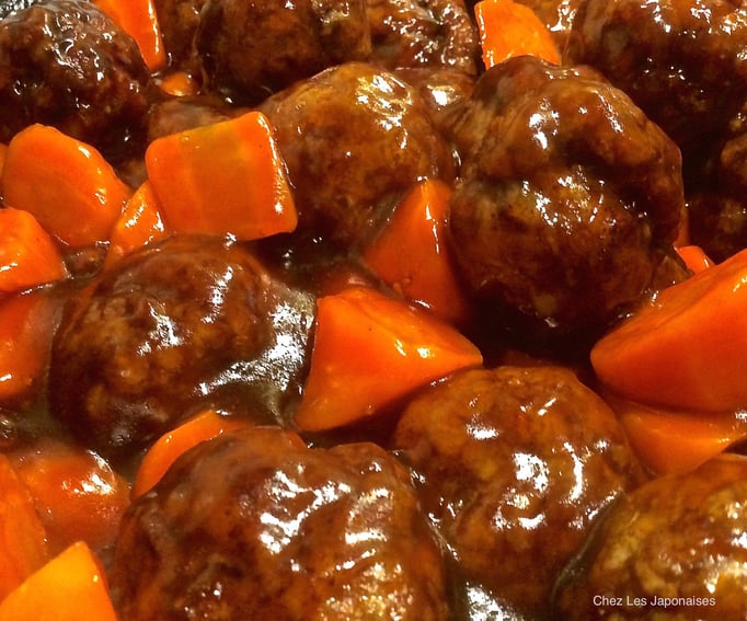 肉団子の甘酢あんかけ Boulettes du porc à la sauce de soja sucrée