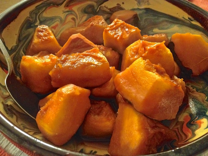 赤栗かぼちゃの煮物 Potimarron mijoté sucré salé