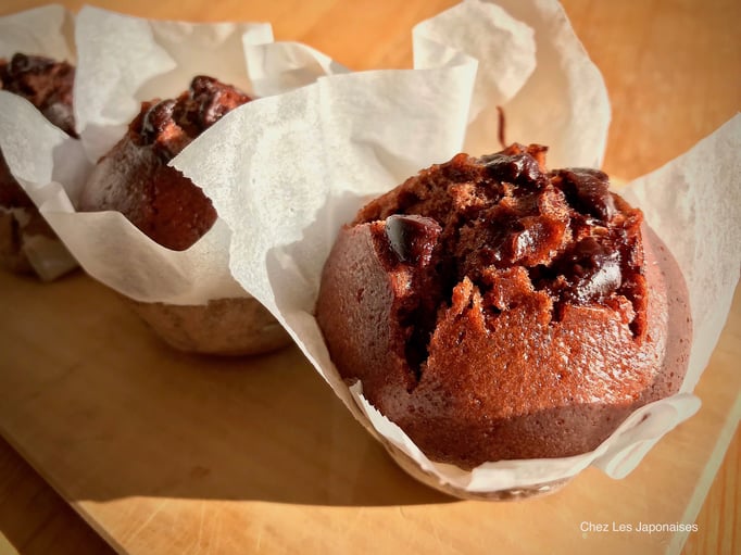 チョコ蒸しケーキ Mushi cake (cake cuit à la vapeur) au double chocolat