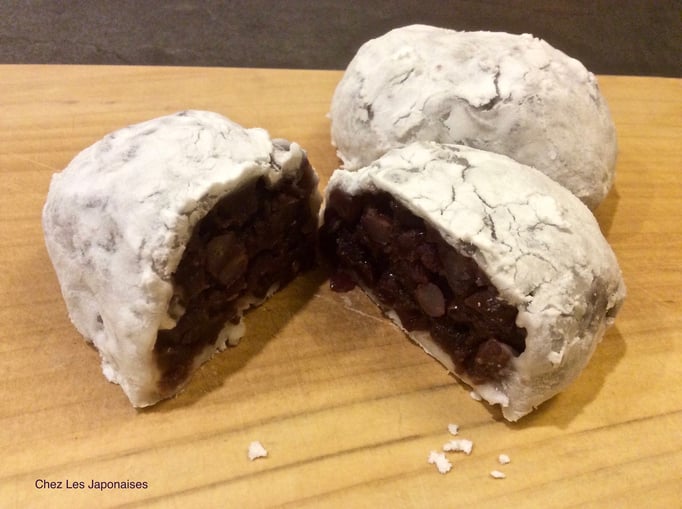 大福餅 Daifuku Mochi fourré à l'An (Pâte sucrée de Haricot Azukis)