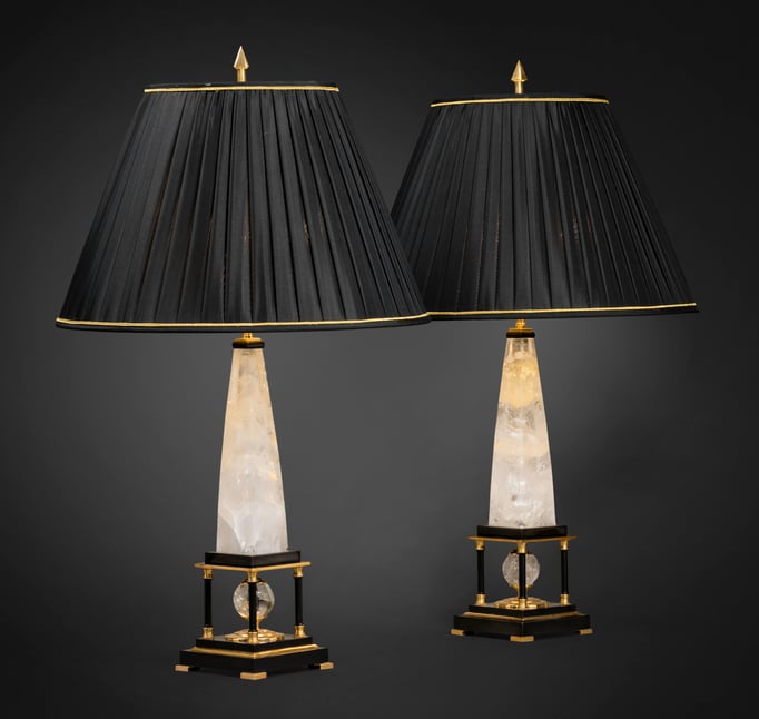 ROCK CRYSTAL LAMPS BY ALEXANDRE VOSSION