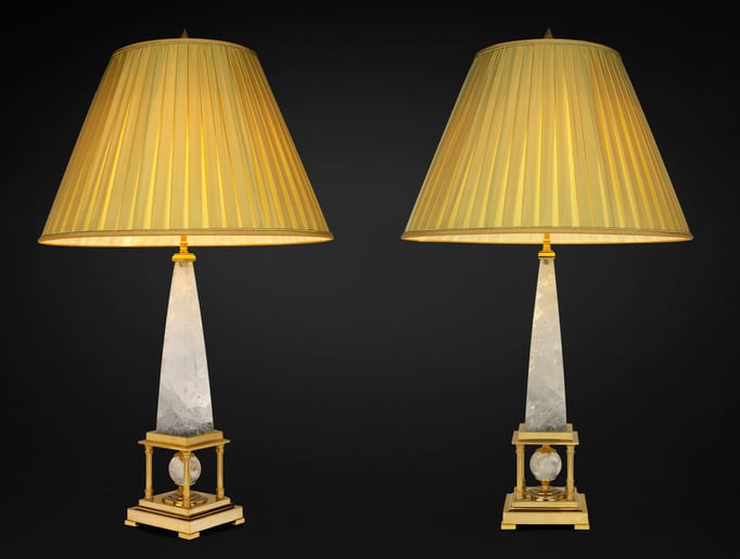 ROCK CRYSTAL LAMPS BY ALEXANDRE VOSSION