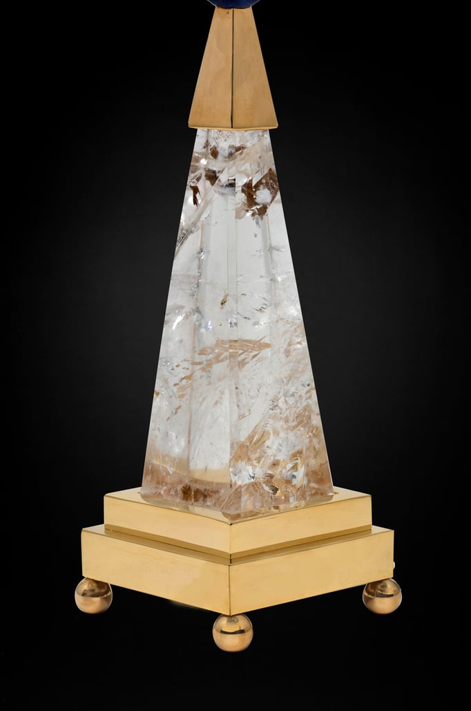 ROCK CRYSTAL AND LAPIS LAZULI TABLE MIRROR BY ALEXANDRE VOSSION