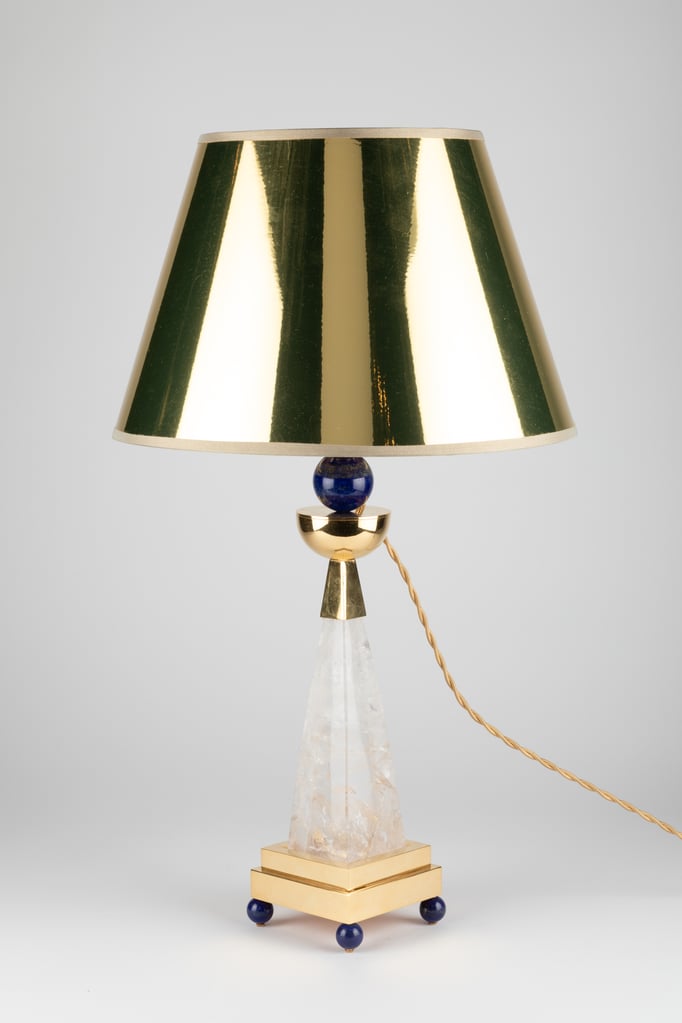ROCK CRYSTAL AND LAPIS LAZULI LAMPS BY ALEXANDRE VOSSION
