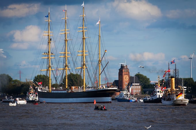 Hamburg | Teufelsbrück | Ankunft der Viermastbark PEKING