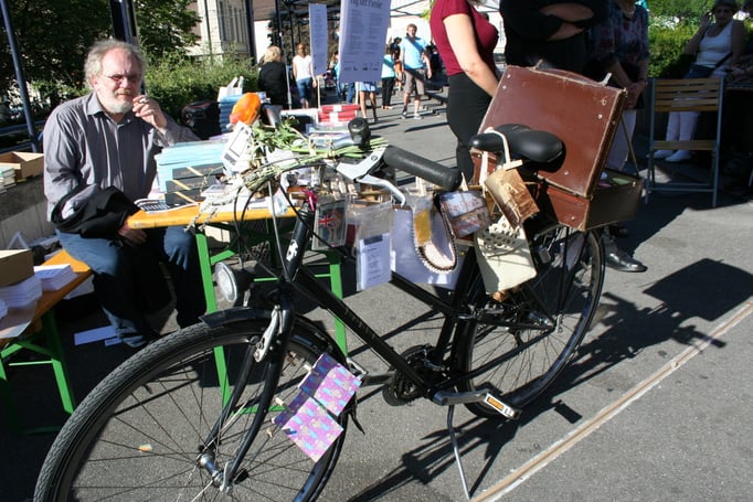 Sandra Löwes Poesiefahrrad.