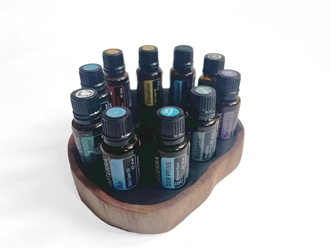 Grenadilholz Aufsteller/Display für 10 Fl. dōTERRA oil Nr.7