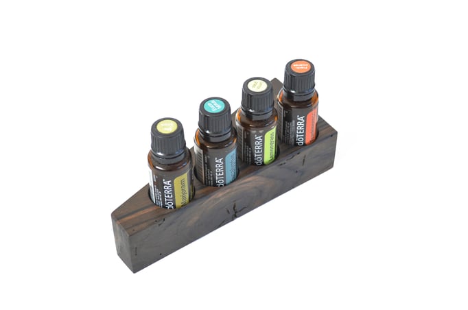 Mooreichenholz Aufsteller/Display für 4 Fl. dōTERRA oil Nr.3