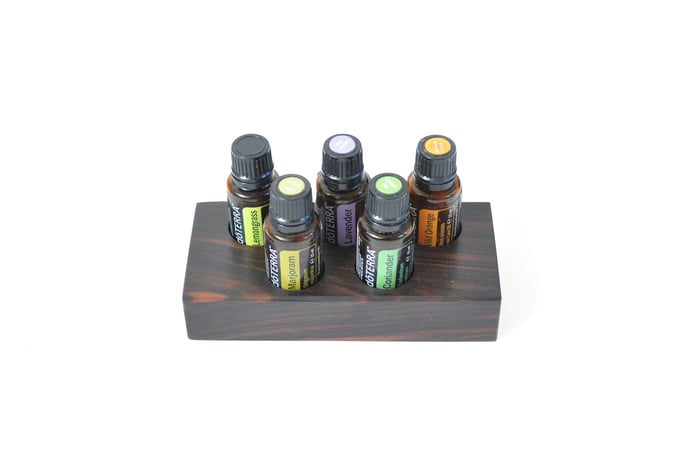 Grenadilholz Aufsteller/Display für 5 Fl. dōTERRA oil Nr.9