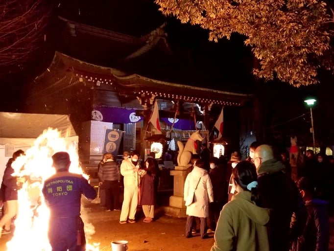 2023/1　お焚きあげ（十日森稲荷神社）　せいめいくん