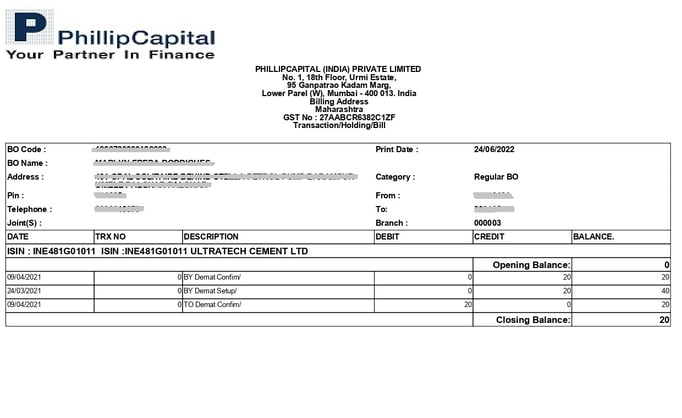 Dematerialisation of share certificate - UltraTech Cement Limited