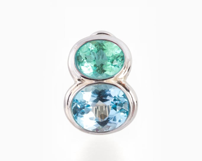 Odessa mit Turmalin und Aquamarin fac. P.a.A: