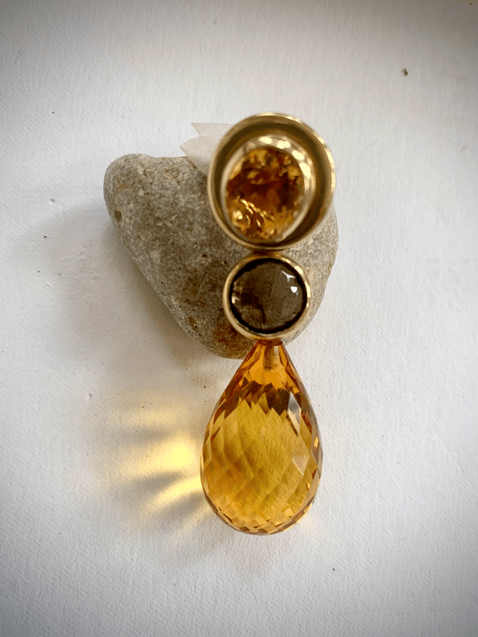 Oldenburg mit Citrin € 620,00,Zwischenstück Rauchquarz €325,00 , Bernstein €640,00