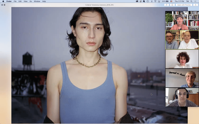 SALOON Praha via Zoom with the New York based photographer Marie Tomanova and the curator and art historian Thomas Beachdel. May 2021