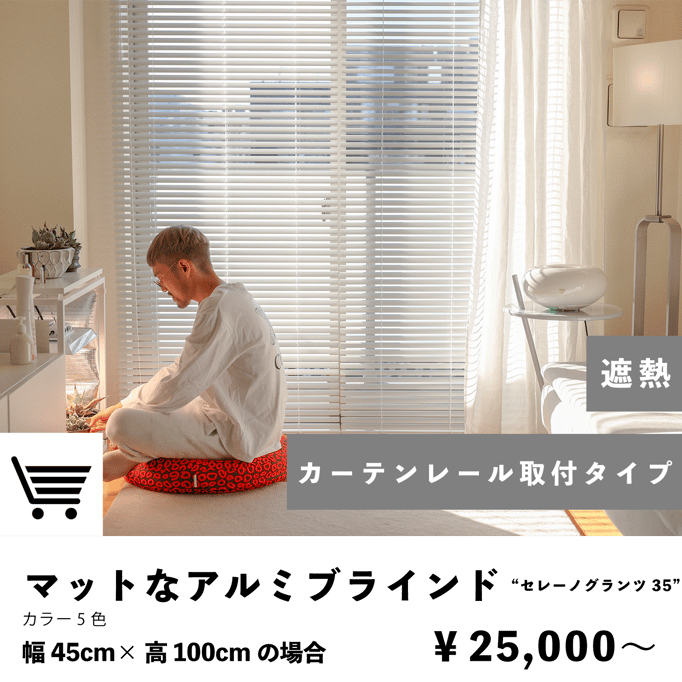 カーテンレール取付タイプのブラインド