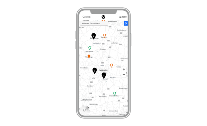Velo de Ville - Smartphone Händlersuche ©deltacity.NET
