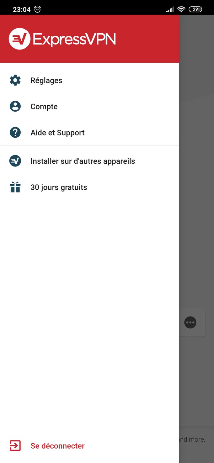ExpressVPN interface Android