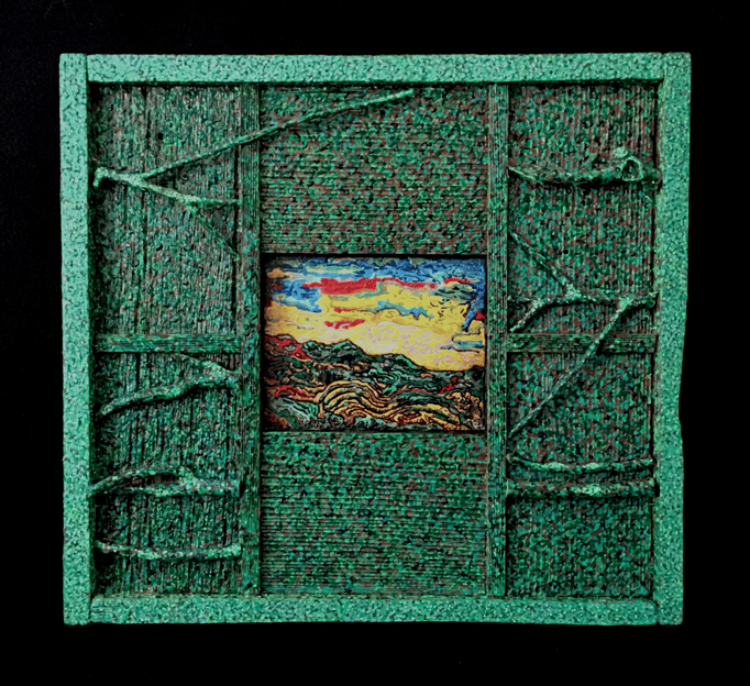 39)  RHYTHM, acrylic on wood panel, 17”x 18.75”, 2022      