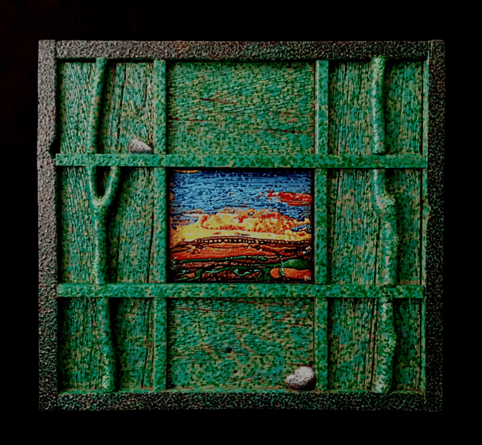 38)  RHAPSODY, acrylic on wood panel, 17.25”x 18.75”, 2022      