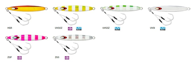 Gomoku Slide Dancer Metaljig Color Chart