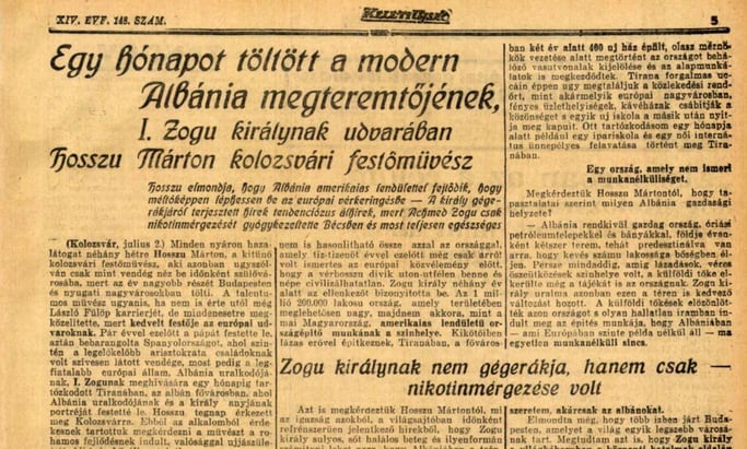 Burimi : Keleti Ujság, 4 Korrik 1931, faqe n°5