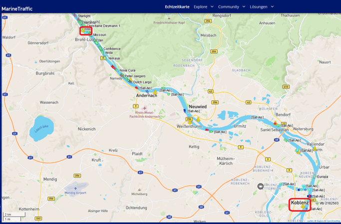 Tagesetappe Freitag, 16.9.2022 [© MarineTraffic]