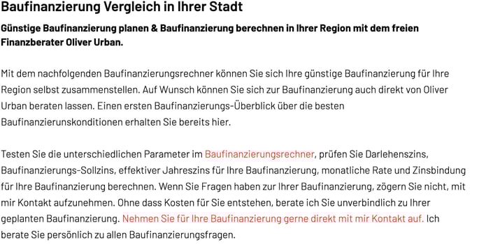  Jetzt vergleichen in 72202 Nagold - Baufinanzierungen, Forward-Darlehen, Anschlussfinanzierung.  www.oliverurban.de 