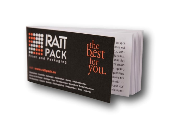 Booklets - Mini-brochures and booklets: Instead of package inserts, they are used when a conventional package insert does not meet the requirements. by RATTPACK® for Germany, Austria and Switzerland