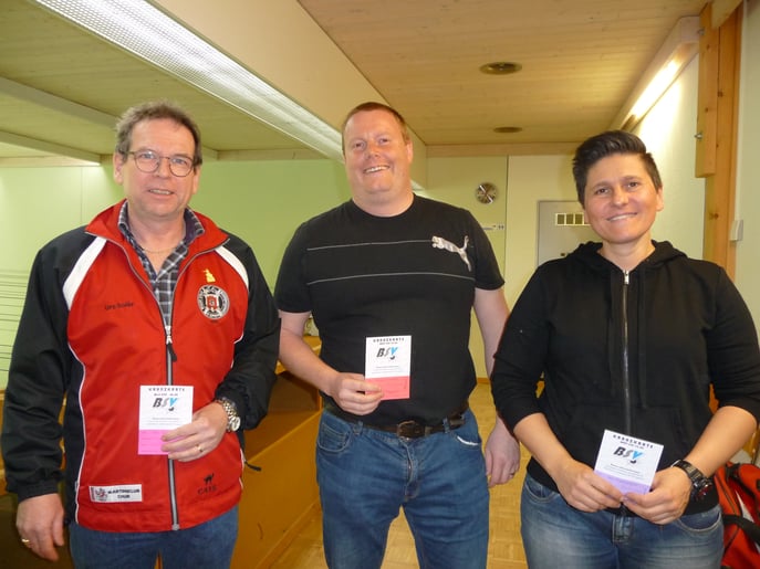 Das Siegertrio: vl. Urs Solèr, Sergio Semadeni, Zora Radosavljevic