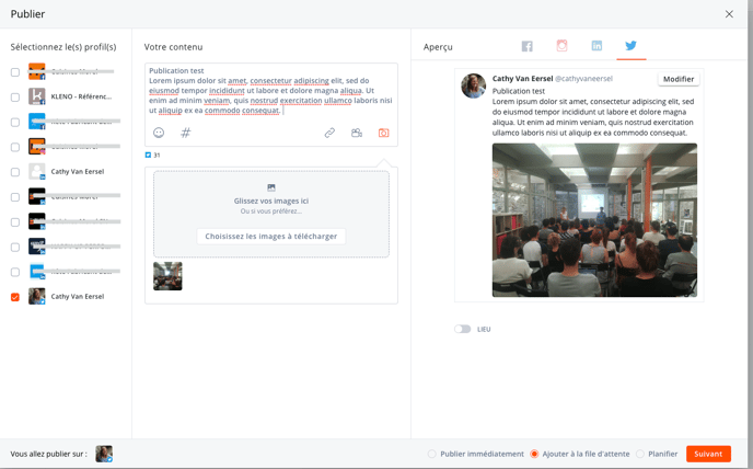 Préparer une publication sur Agorapulse