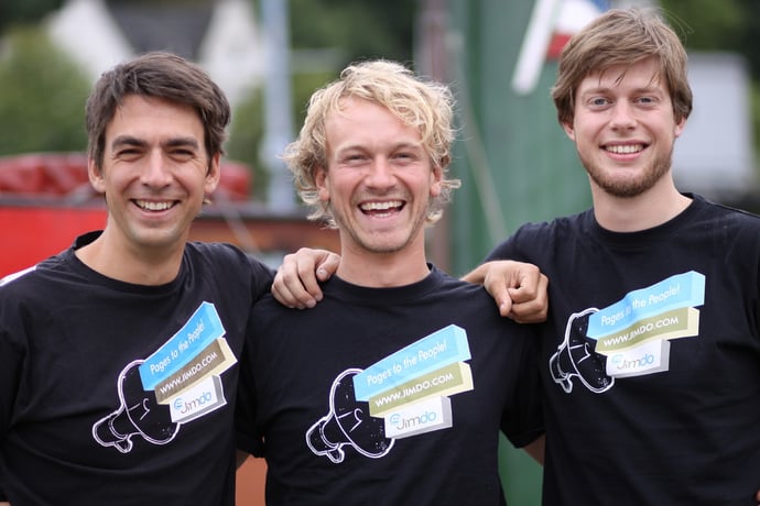 Jimdo創業者。左からMatthias、Fridtjof、Christian