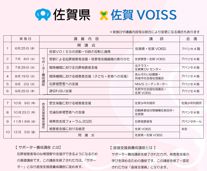 犯罪被害者等支援ボランティア養成講座　佐賀ボイス