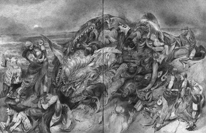 Matthias-Wyss-TAGESLICHT-DAYLIGHT-2011–2014-Pencil-On-Paper-22-x-44-Cm-1