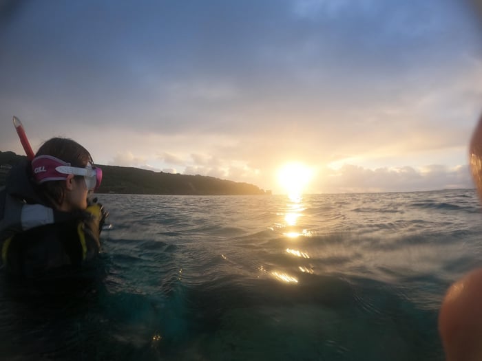 水面から見る朝陽は超きれい！