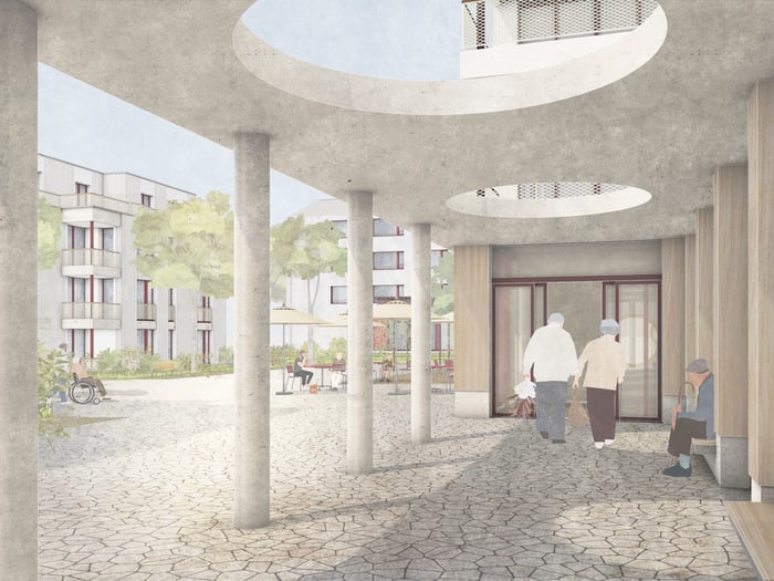 Allmendhof Neubau Kolonnade