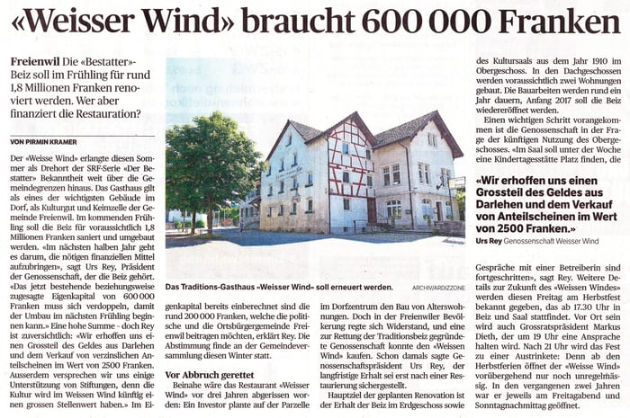 Badener Tagblatt, 22. Sept. 2015