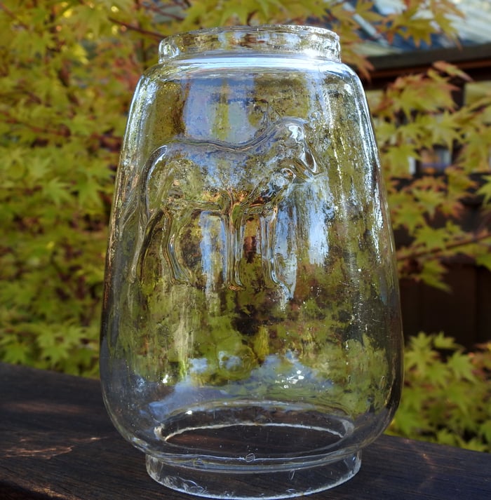 GERMAN WOLF GLASS KEROSENE GLOBE - MAKER UNKNOWN