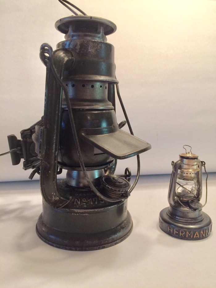 FEUERHAND Nr. 175 KEROSENE LANTERN WITH BLACKOUT 'CAP' ATTACHMENT.  