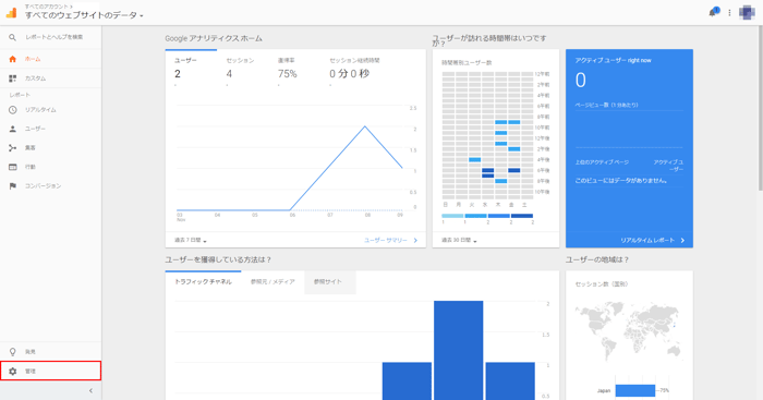 Googleアナリティクス　ログイン後