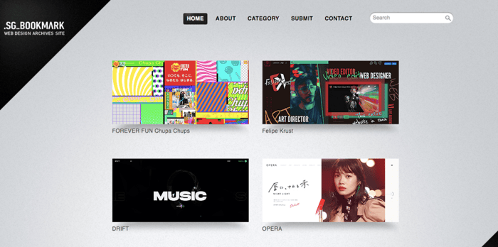 スタイリッシュなデザインでホームページを選びやすい：SG_BOOKMARK