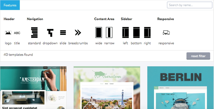 Jimdo のデザインフィルター