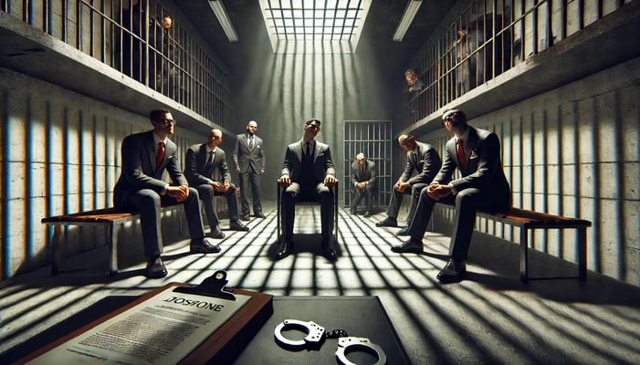 corporate criminals in jail with handcuffs #snarchy