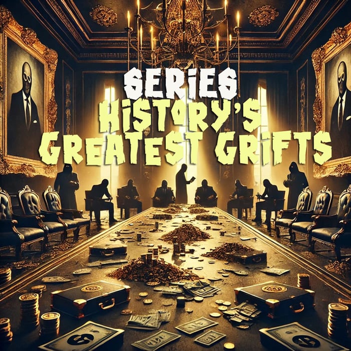 Series: History's Greatest Grifts graphic. #Snarchy