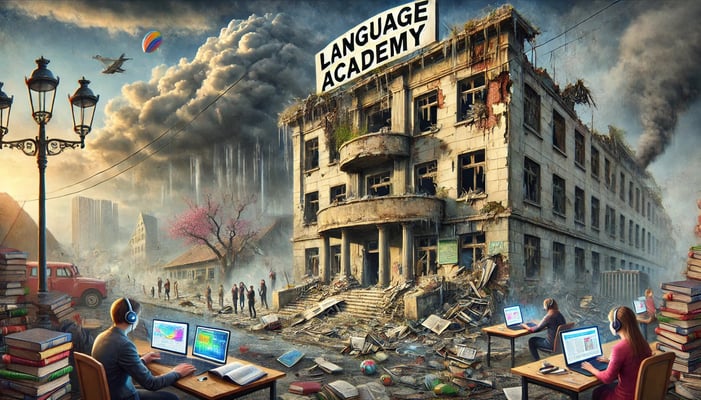 Run down language academy destroyed by the British Council #languageunlimited