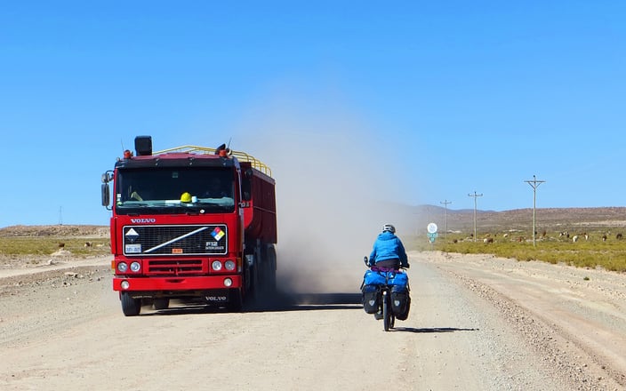 Zum Glück hält sich der Verkehr in Grenzen.
