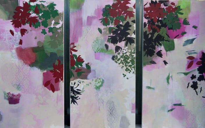 3 Leinwände 100 x 50 cm Mischtechnik