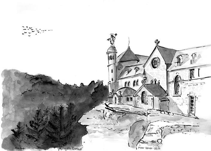 Mont Sainte-Odile · Rohrfederzeichnung · 2014