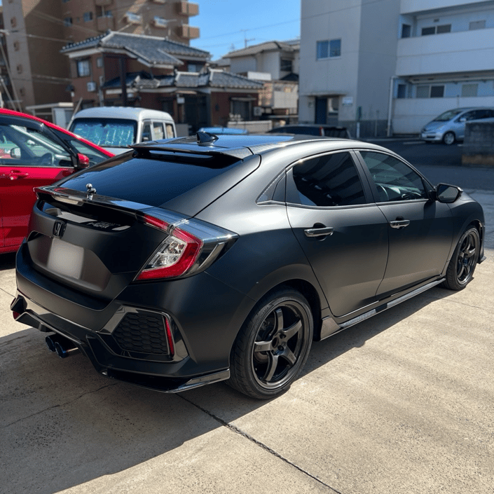 ホンダ　シビック　プロテクションフィルム施工　マットブラック　リア周り