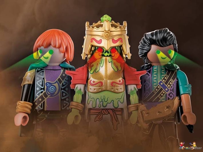 Die Besonderheit im Playmobil Paket 70751 sind die leuchtenden Augen der Skelettkrieger.