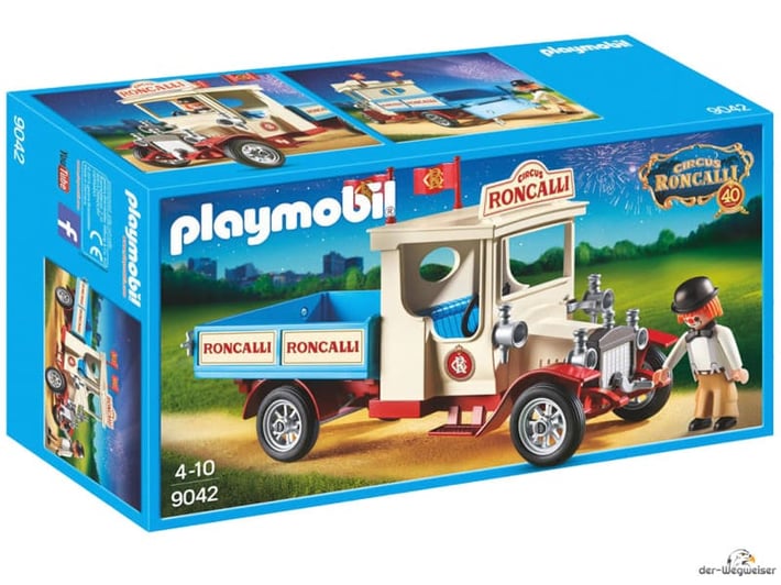 Bei der Bestellung im Onlineshop der-Wegweiser erhalten Sie das Playmobil Paket 9042 Cirkus Roncalli "Oldtimer Truck Vintage".